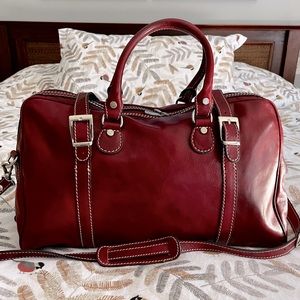 Floto handmade leather overnight bag